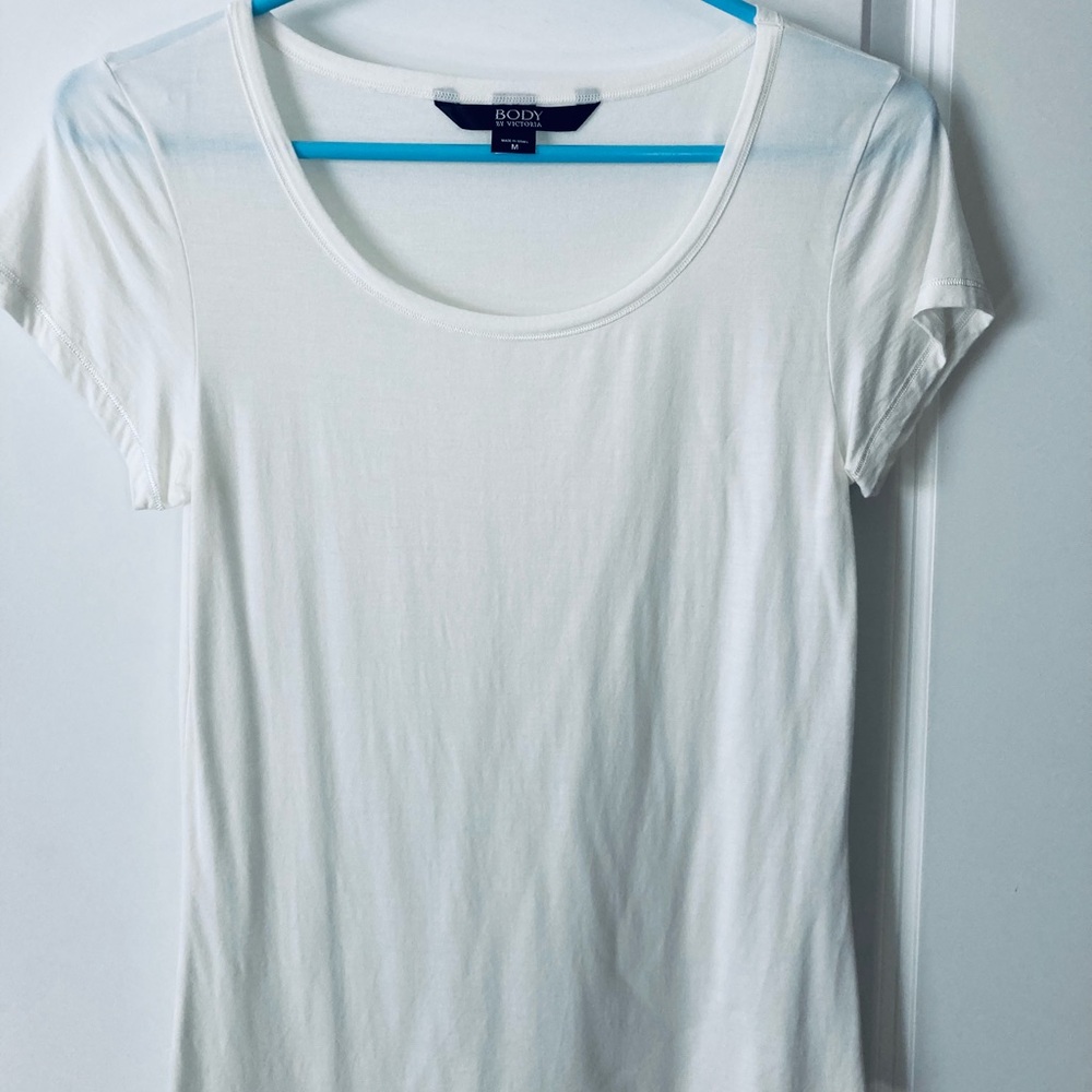 Boden White Short Sleeve Scoop Neck Top